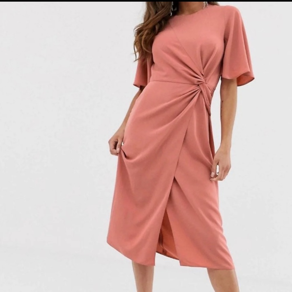 ASOS Design twist front midi dress